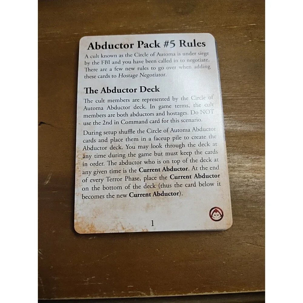 Hostage Negotiator Expansion Abductor Pack #5 Complete